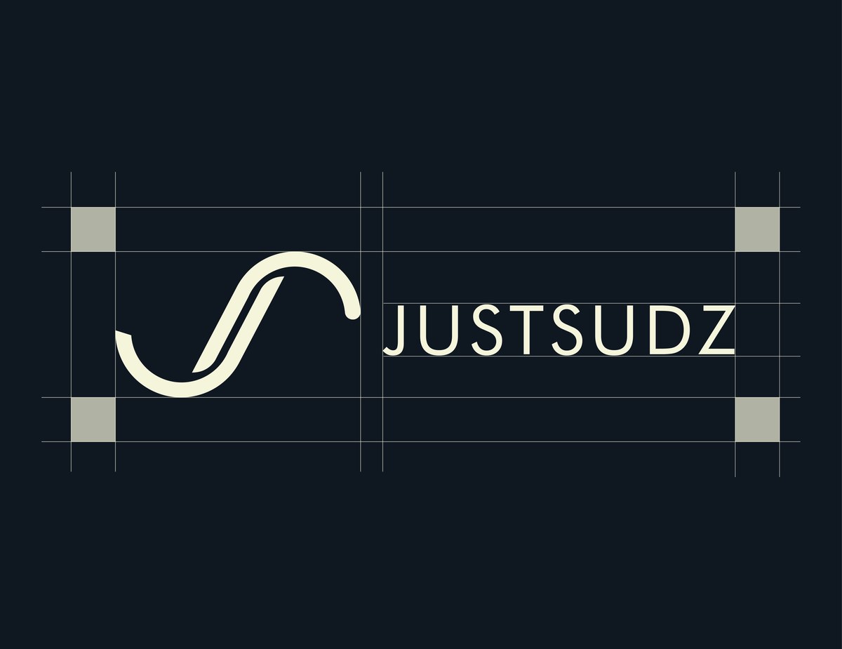 Clear space rules for the Justsudz logo and icon