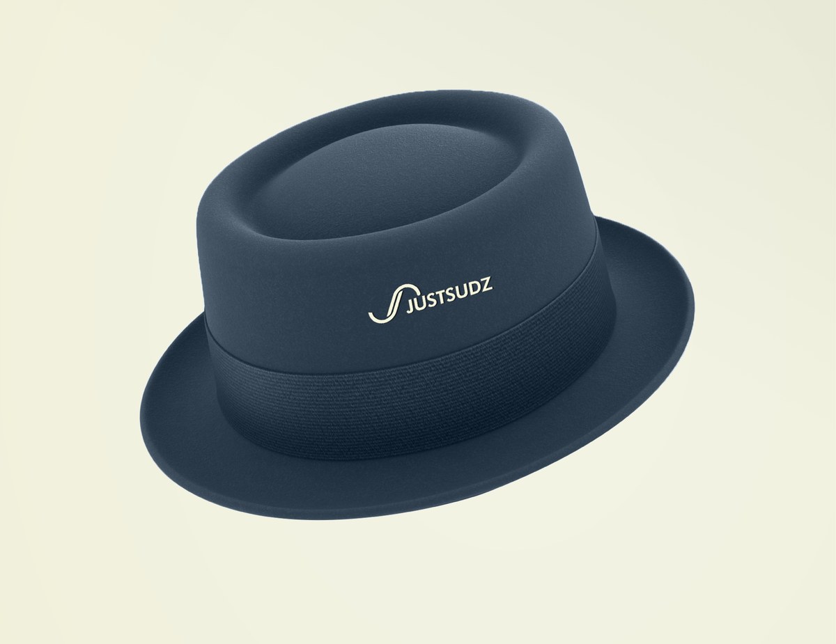 Justsudz logo on a branded hat