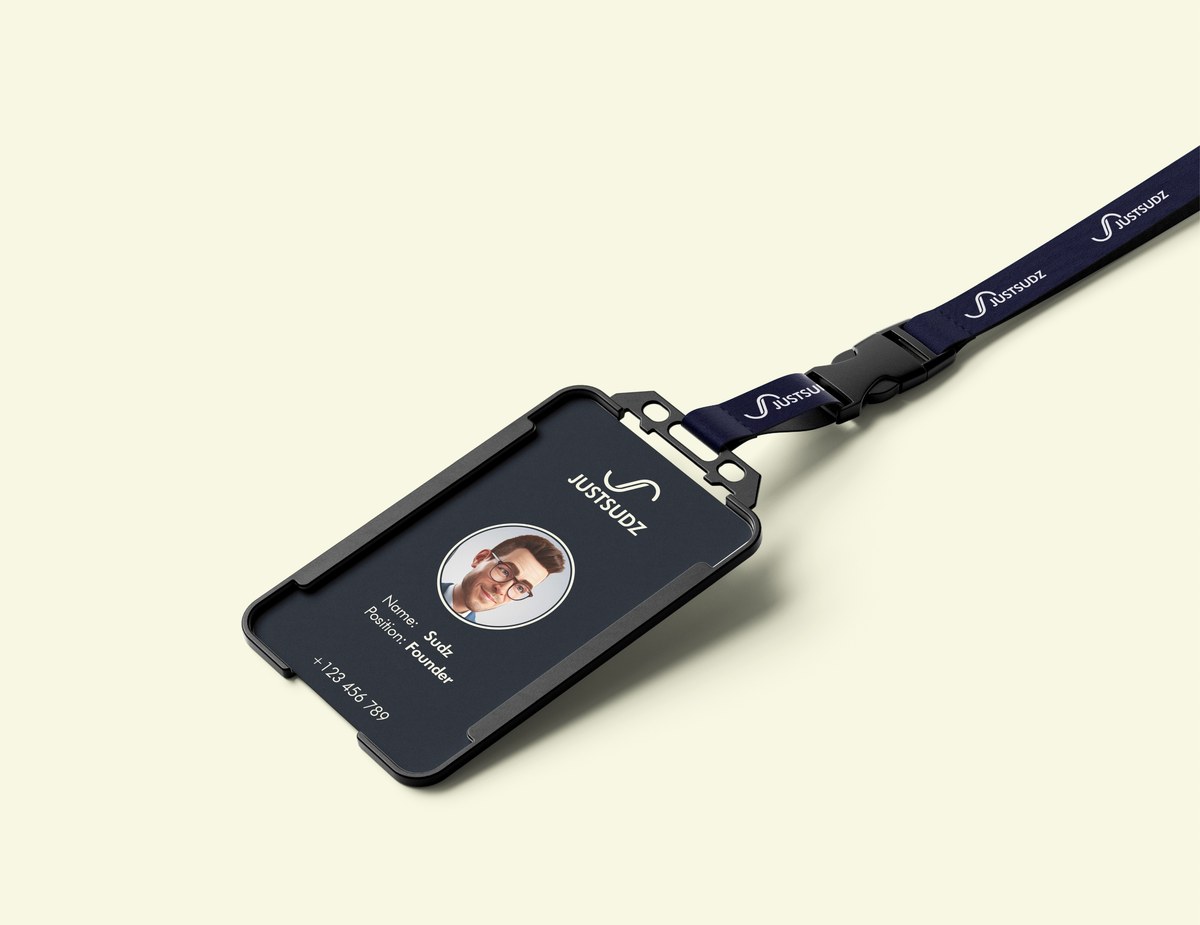 Justsudz ID card and lanyard mockup