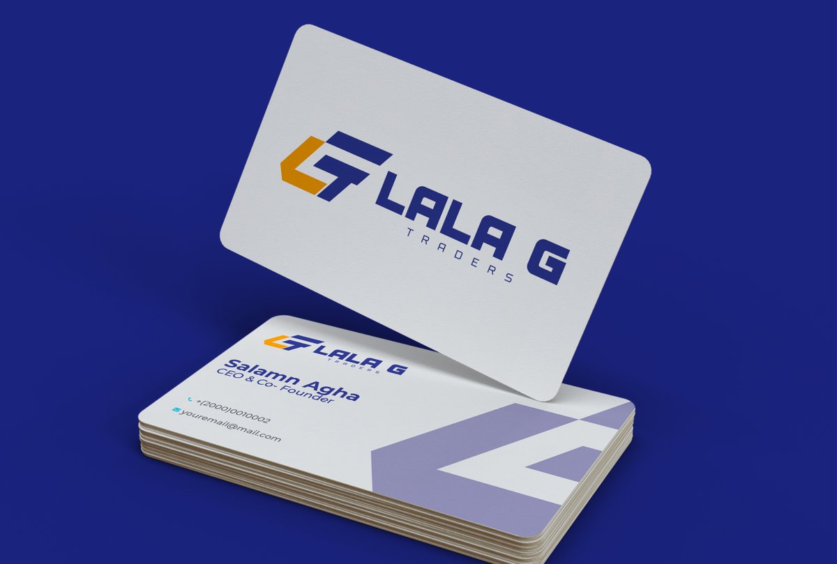 Lala G Traders business card, front and back