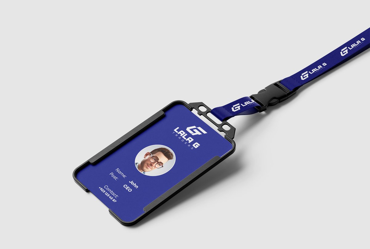 Lala G Traders ID card and lanyard mockup