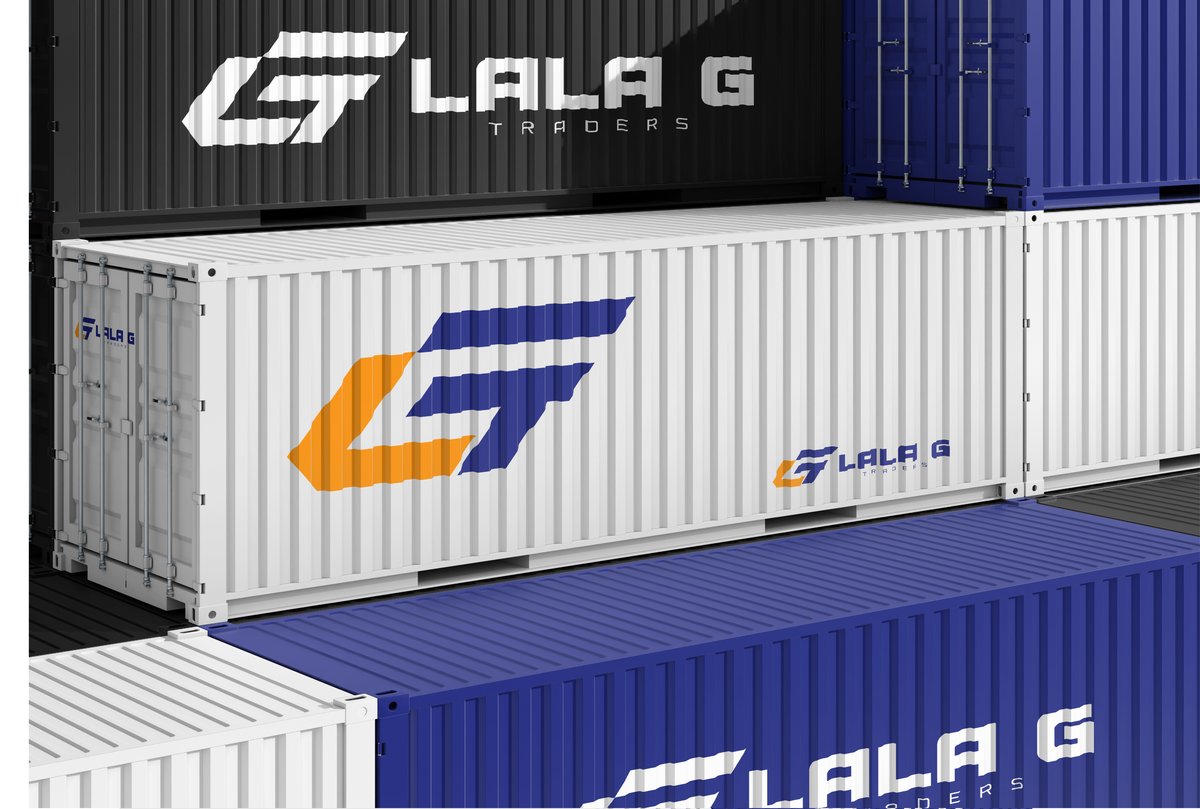 Lala G Traders logo applied to shipping containers