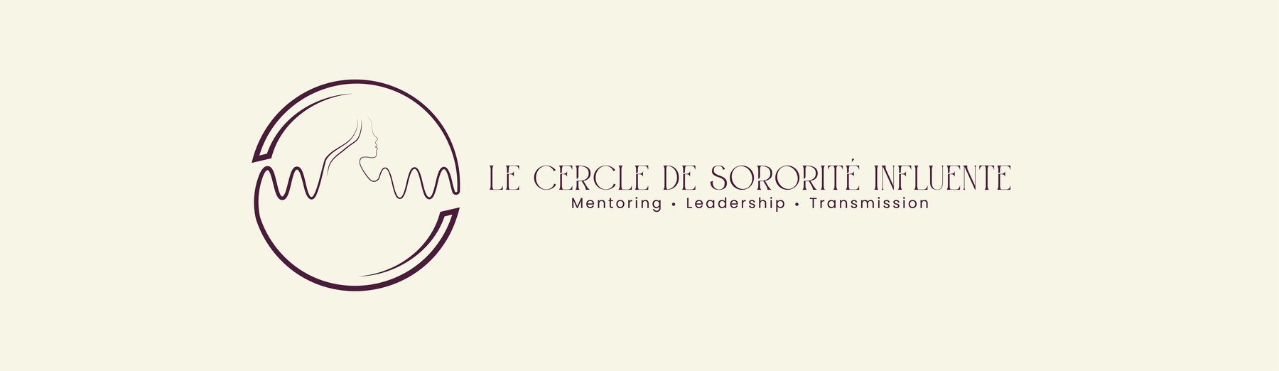 Le Cercle de Sororité Influente logo lockup, dark on cream