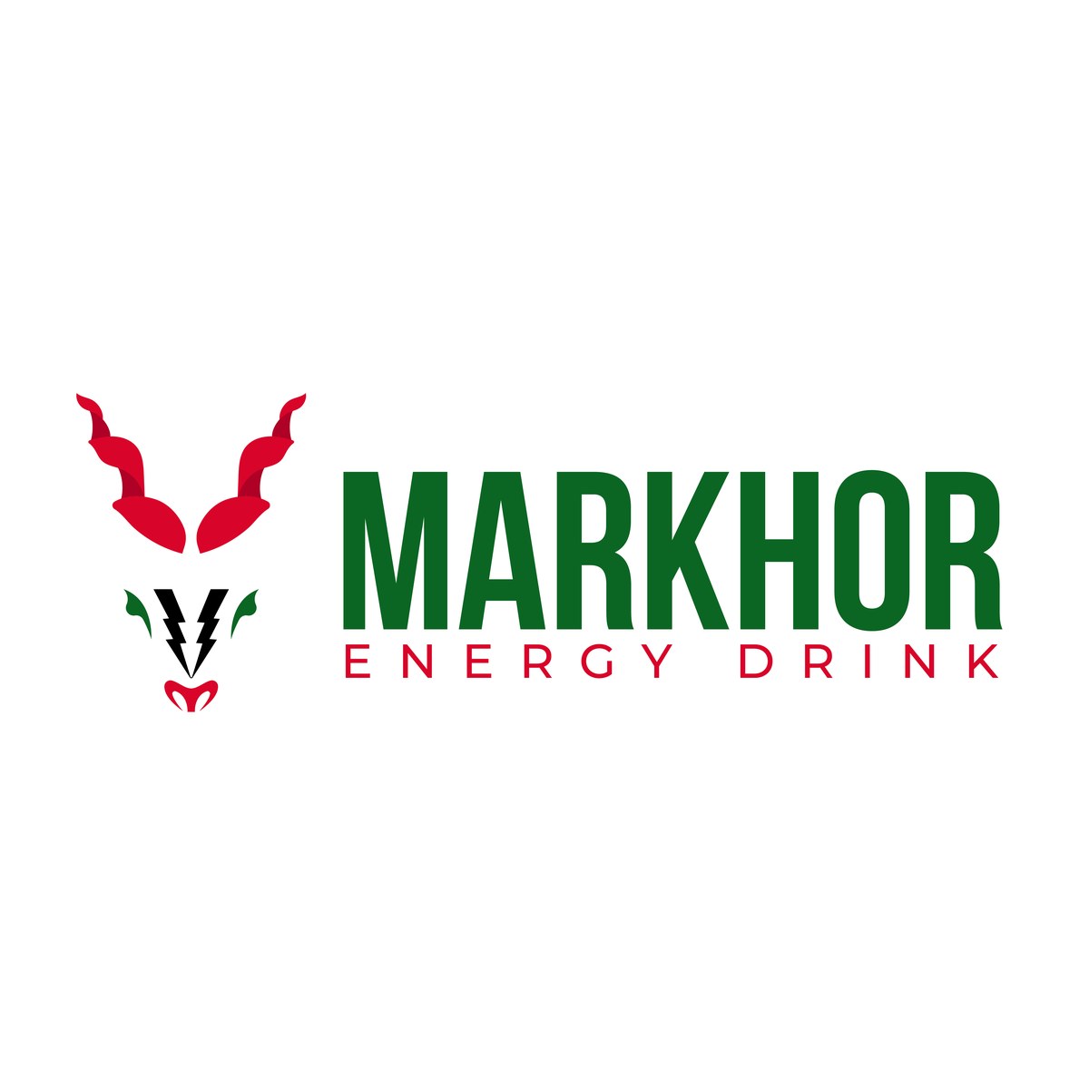 Markhor Energy Drink horizontal logo lockup