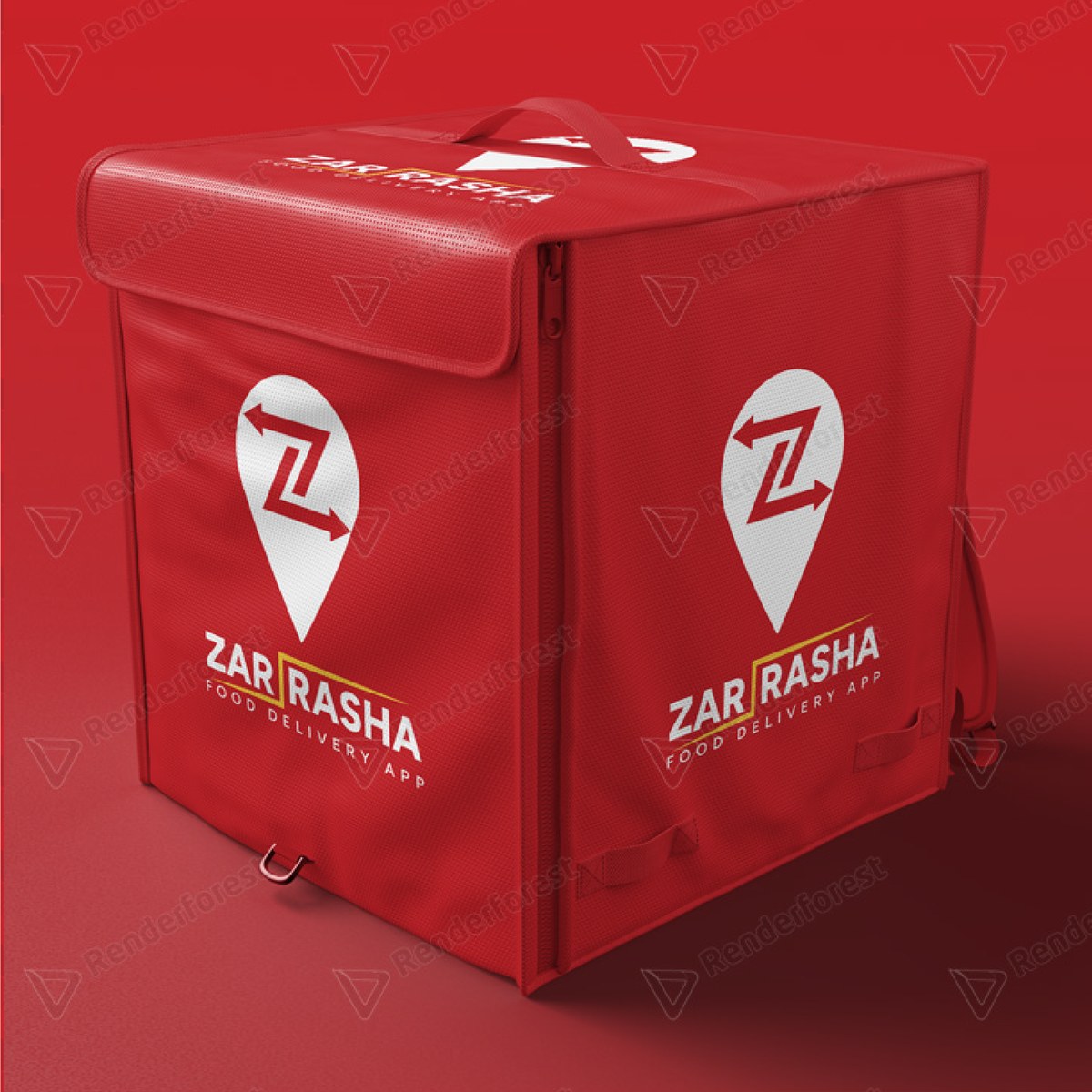 Zar Rasha logo on a delivery box