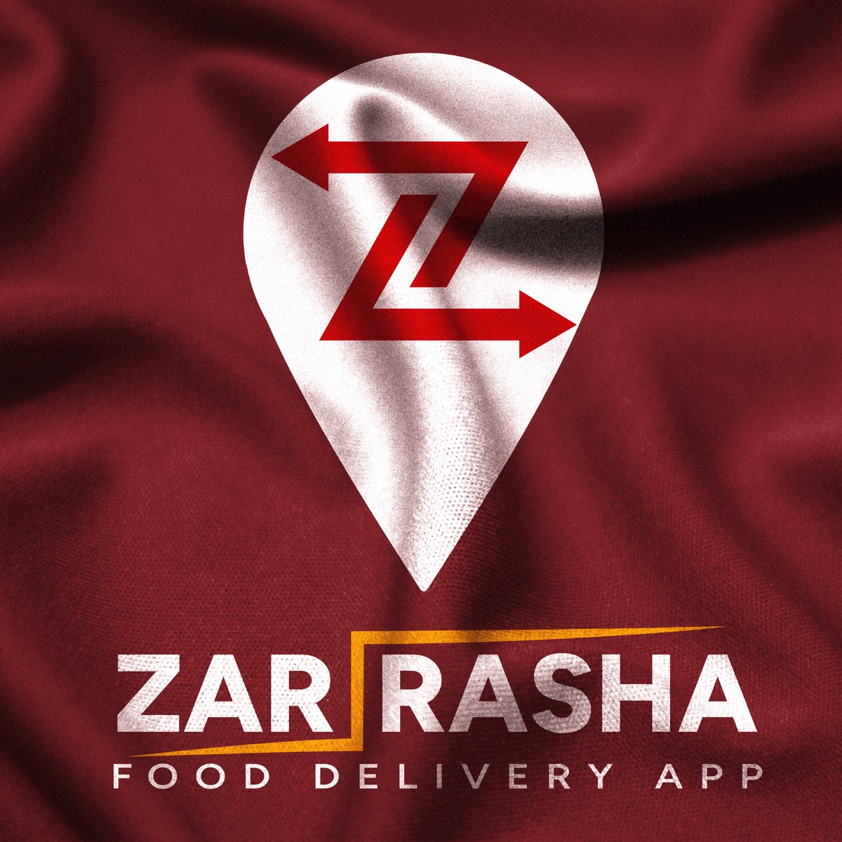 Zar Rasha logo on fabric material